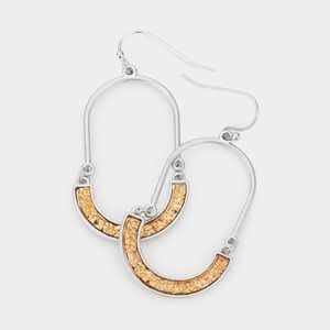 Oval open dangle earrings